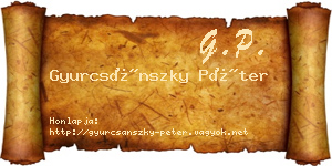 Gyurcsánszky Péter névjegykártya