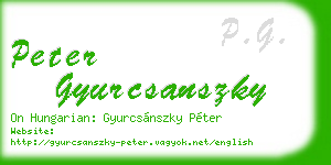 peter gyurcsanszky business card